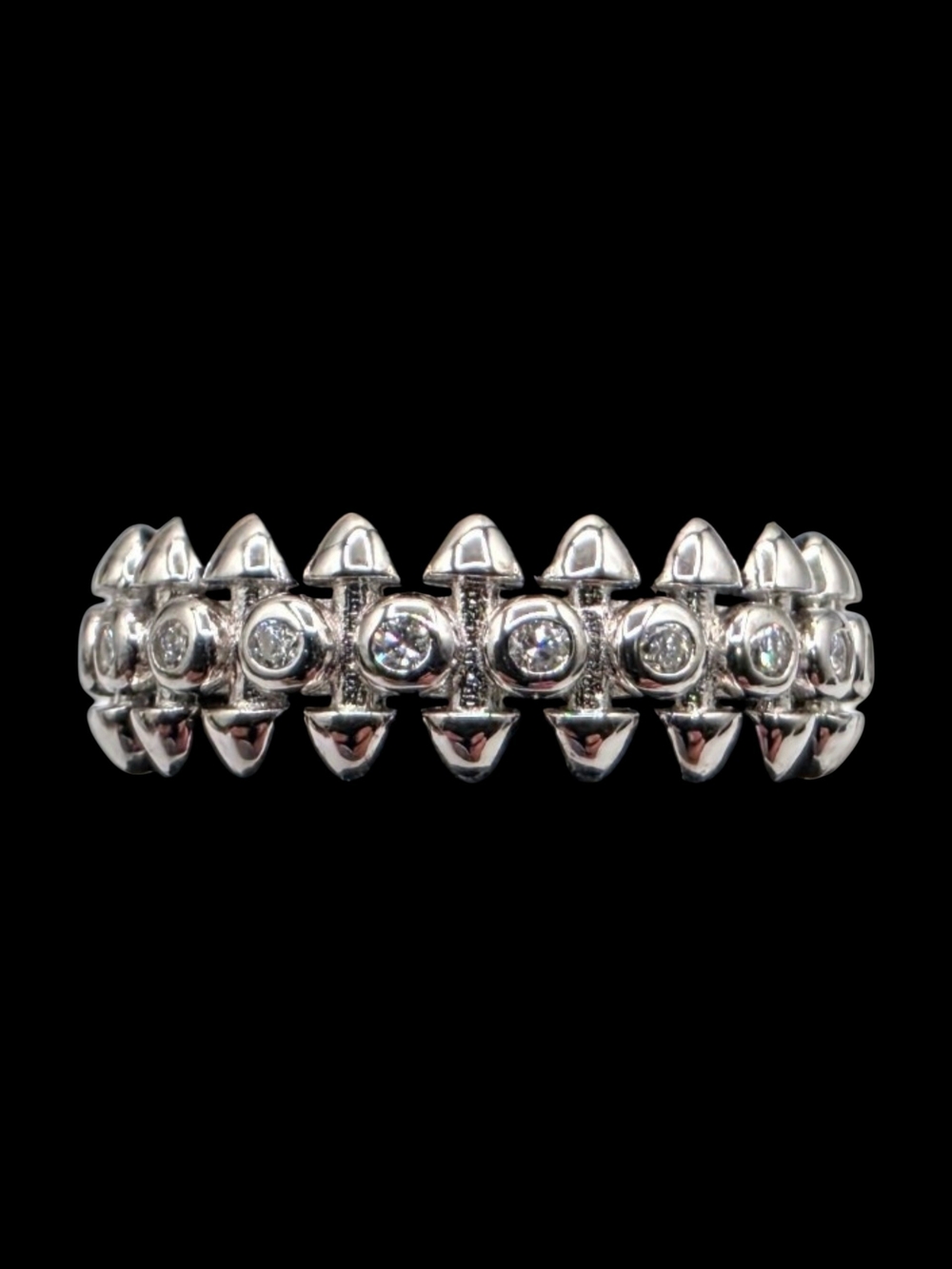 0.12 CTW Lab Diamond Solid 925 Sterling Silver Studded Diamond Band Ring